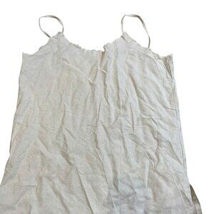Beige Linen Cami Tank Top